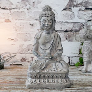 Chic Antique Buddha siddende - H21 cm