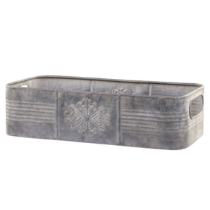 Chic Antique Zink bakke med blomst