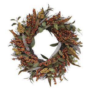 Kunstig blomsterkrans, terracotta - Chic Antique