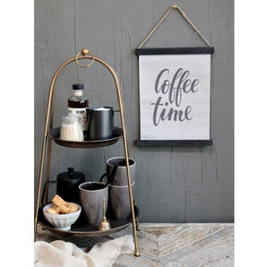 Chic Antique Lærred Coffee Time