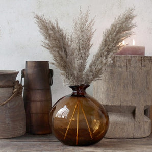 Chic Antique Brun Glas Vase